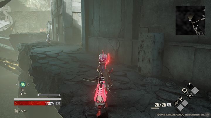 Idź dalej przed siebie, zobaczysz tam przeciwnika plującego ogniem, po prawej stronie od niego jest również wróg czekający aż podejdziesz - Military Storehouse | Solucja Code Vein - Code Vein - poradnik do gry