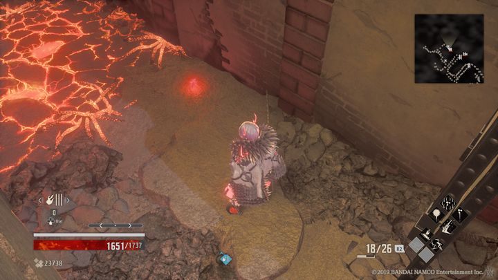 Tam znajdziesz Scathach Vestige Part A oraz nieopuszczoną drabinę - City of Falling Flame | Solucja Code Vein - Code Vein - poradnik do gry