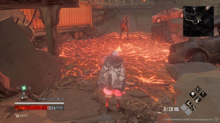 Na wprost przeciwnika znajduje się Rotten Mistle, natomiast po prawej stronie znajduje się Scathach Vestige Part D - City of Falling Flame | Solucja Code Vein - Code Vein - poradnik do gry