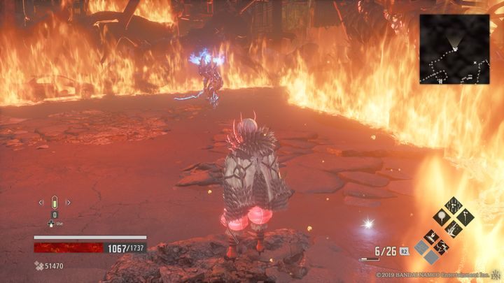 Teraz czeka cię walka z kolejnym niebieskim demonem, zanim jednak zaczniesz z nim walkę, podnieś Camouflage - City of Falling Flame | Solucja Code Vein - Code Vein - poradnik do gry