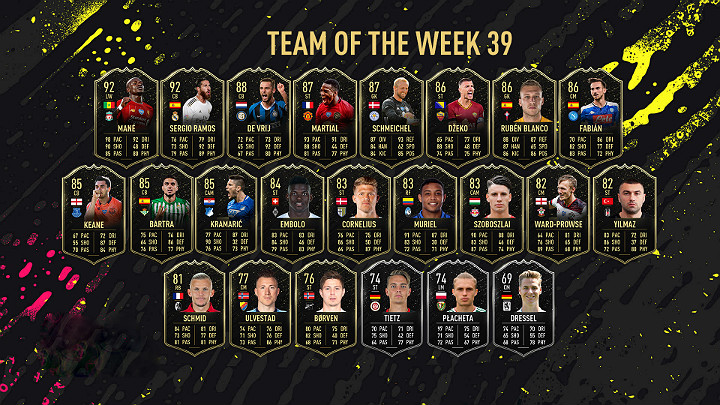 W TOTW 39 można znaleźć bardzo wiele znanych nazwisk jak np - FIFA 20: Drużyna Tygodnia 39 (TOTW 39) - FIFA 20 - poradnik do gry