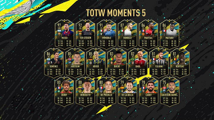 W TOTW Moments 5 można spotkać takie znane nazwiska, jak np - FIFA 20 Ultimate Team: Historie Drużyny Tygodnia 5 (TOTW Moments) - FIFA 20 - poradnik do gry