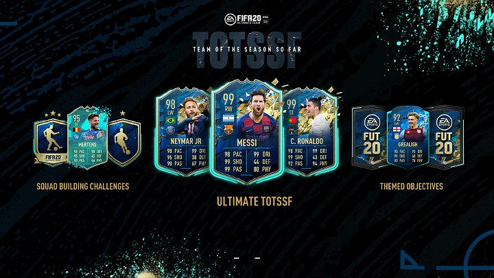 W specjalnej drużynie Ultimate TOTSSF znalazły się takie znane nazwiska jak Lionel Messi, Cristiano Ronaldo, Kevin De Bruyne, Neymar Jr - FIFA 20: Drużyna Dotychczasowego Sezonu Ultimate (Ultimate TOTSSF) - FIFA 20 - poradnik do gry