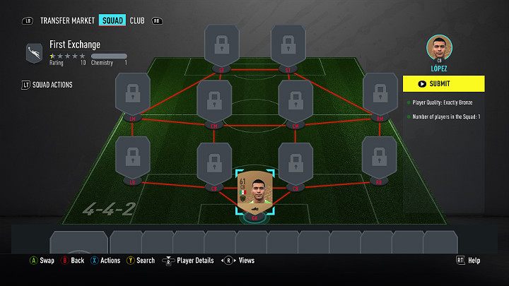 W trakcie wykonywania zadań startowych zostaniesz poproszony o wykonanie co najmniej jednego w Wyzwaniach Budowania Składów - Pierwsze kroki w FUT 20, FIFA 20 Ultimate Team - FIFA 20 - poradnik do gry