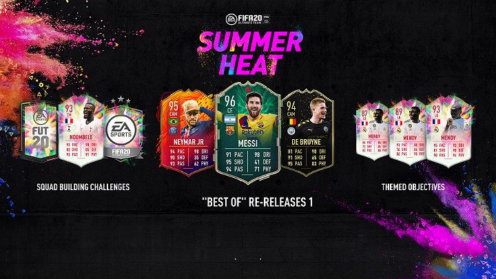 W specjalnej drużynie Best Of wydanej z okazji wydarzenia Summer Heat znalazły się takie znane nazwiska jak Lionel Messi, Cristiano Ronaldo, Kevin De Bruyne, Neymar Jr - FIFA 20: Best Of Re-Releases 1 - FIFA 20 - poradnik do gry