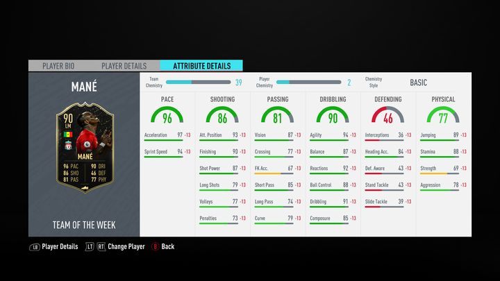 Najlepszym piłkarzem w trzynastej odsłonie Drużyny Tygodnia w grze FIFA 20 jest Sadio Mané, skrzydłowy Liverpoolu - Drużyna Tygodnia 13 (TOTW) - FIFA 20 Ultimate Team - FIFA 20 - poradnik do gry