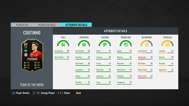 Najlepszym piłkarzem w dwudziestej piątej odsłonie Drużyny Tygodnia w grze FIFA 20 jest Philippe Coutinho - Brazylijski piłkarz występujący na pozycji skrzydłowego w niemieckim klubie Bayern Monachium - Drużyna Tygodnia 25 (TOTW) - FIFA 20 Ultimate Team - FIFA 20 - poradnik do gry