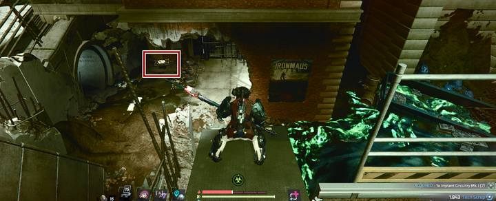 Za obszarem Zalane tereny przed wejściem do rury, nie do przeoczenia - The Surge 2: Port Nixon - nagrania, sekrety - The Surge 2 - poradnik do gry