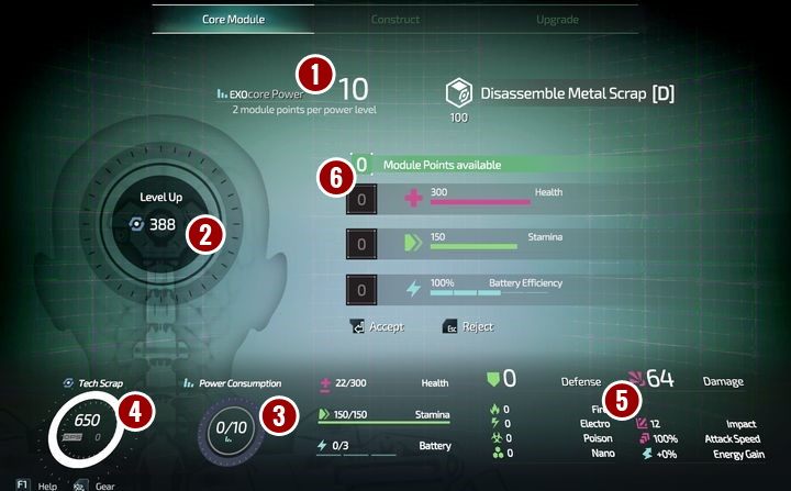 Pierwszy ekran po aktywacji Stanowiska medycznego prezentuje się następująco - The Surge 2: Pancerz wspomagany i MedBay - The Surge 2 - poradnik do gry