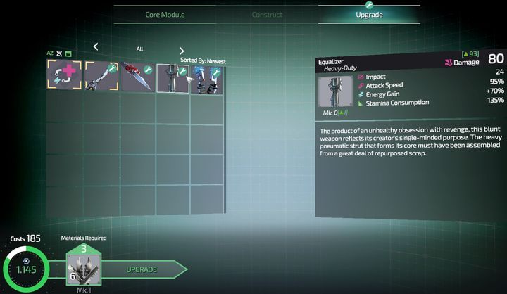 Nim zaczniesz dokonywać ulepszeń, warto upewnić się, która broń ci odpowiada - The Surge 2: Ucieczka z więzienia - solucja, opis przejścia - The Surge 2 - poradnik do gry