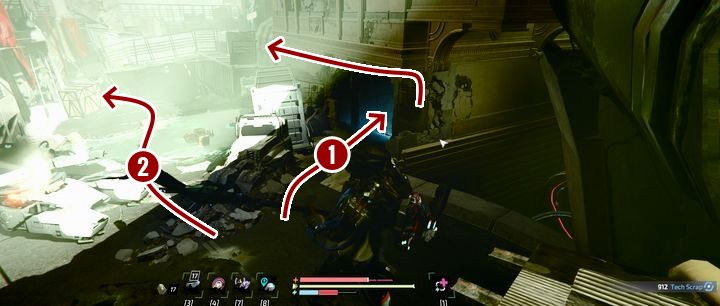 Po przejściu przez rurę, kieruj się do rozpadliny w ścianie (1) - The Surge 2: Port Nixon, Diler narkotyków - solucja, opis przejścia - The Surge 2 - poradnik do gry