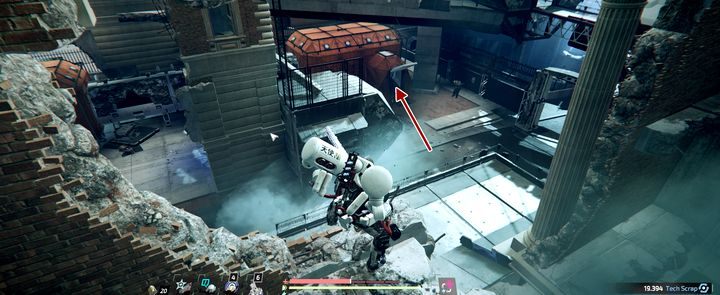 Gdy pokonasz pierwsze ruiny w obszarze zniszczonego miasta i ominiesz bramę przejściem przez kanały, trafisz do drugiego obszaru na wysoką wieżę - The Surge 2: A.I.D Command - nagrania, sekrety - The Surge 2 - poradnik do gry