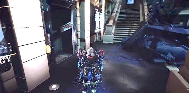 By kontynuować, wróć do głównego holu, użyj liny, by wjechać na piętro i przejdź do głównego wejścia do budynku, do którego schodzą się schody z obu stron - The Surge 2: Powrót do Jonaha Guttenberga - solucja, opis przejścia - The Surge 2 - poradnik do gry