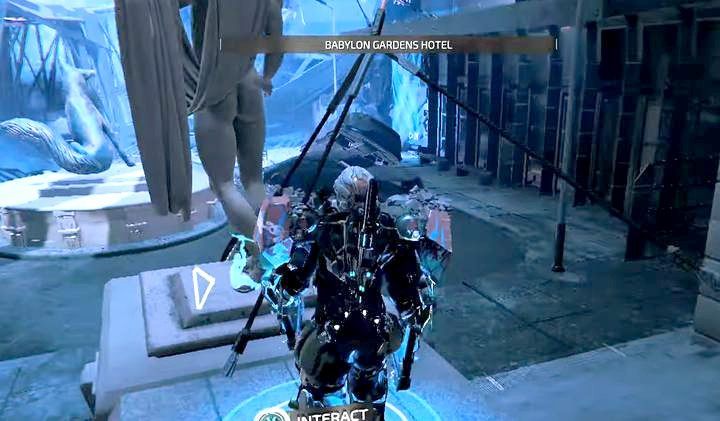 Użyj Haku podnoszącego, by dostać się na wyższy poziom zniszczonego magazynu sprzed budynku baru - The Surge 2: Święta Iskra, Elektrownia Atomowa - solucja, opis przejścia - The Surge 2 - poradnik do gry