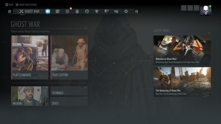 Tryby PvP aktywuje się z poziomu zakładki Ghost War. - Tom Clancys Ghost Recon Breakpoint - poradnik do gry