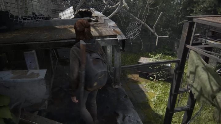 Złap się jej z pomocą Diny i przeskocz na rusztowanie obok - The Last of Us 2: Przygotowania, Brama - solucja - The Last of Us 2 - poradnik do gry
