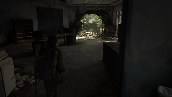 Biegnij teraz do ceglastego budynku na górę, tam gdzie na górze był strzelec wilków - The Last of Us 2: Szkoła podstawowa w Eastbrook - solucja, opis przejścia - The Last of Us 2 - poradnik do gry