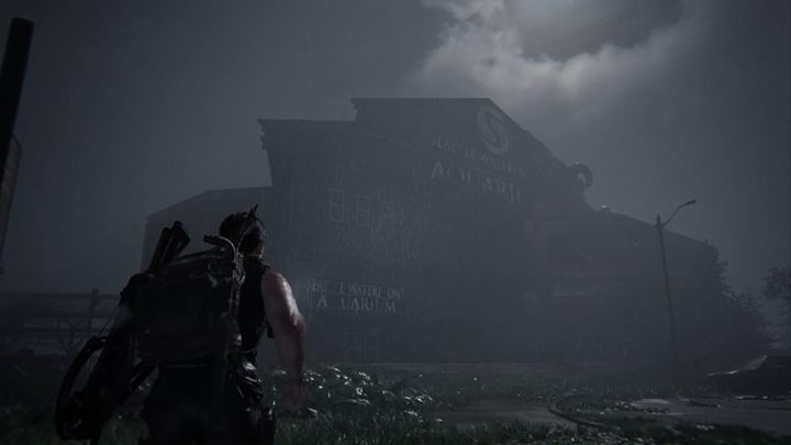 Idź w kierunku Akwarium, wspinając się po pojazdach i idąc mostem - The Last of Us 2: Wybrzeże - solucja, opis przejścia - The Last of Us 2 - poradnik do gry