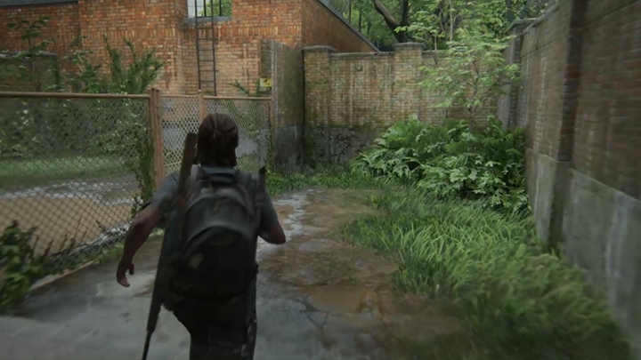 Wejdź do jednego z budynków, a następnie przejdź nim na tył - znajdziesz tutaj drabinę, którą możesz wspiąć się na dach - The Last of Us 2: Hillcrest - solucja, opis przejścia - The Last of Us 2 - poradnik do gry