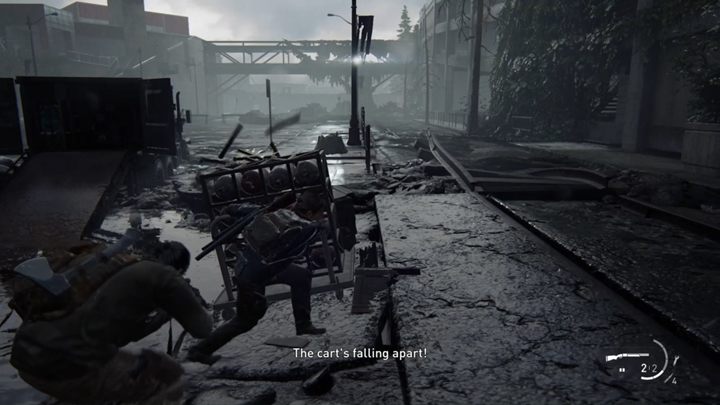 Najpierw wyciągnij jednak skrzynkę i przeciągnij ją, aż do drzwi, by służyła ci jako osłona - The Last of Us 2: Przystań - solucja, opis przejścia - The Last of Us 2 - poradnik do gry