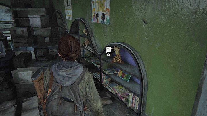 Niedługo po zabraniu medalika w etapie Patrol wkroczysz do pomieszczenia biblioteki zarezerwowanego dla najmłodszych - The Last of Us 2: Patrol sekrety, znajdźki - The Last of Us 2 - poradnik do gry