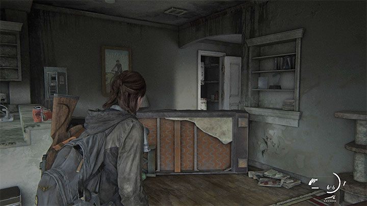 Zainteresuj się tą częścią mieszkania, do której dociera się przeskakując przez pokazaną na obrazku przeszkodę - The Last of Us 2: Szkoła podstawowa Eastbrook Elementary sekrety, znajdźki - The Last of Us 2 - poradnik do gry