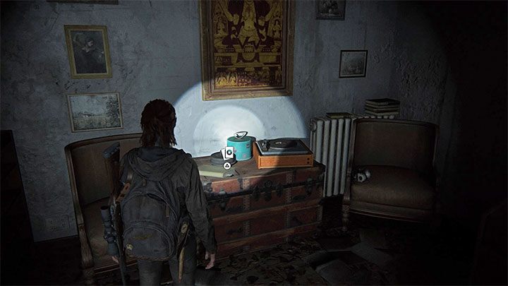 Sekret leży na dużej skrzyni w pomieszczeniu na tyłach księgarni - The Last of Us 2: Capitol Hill sekrety, znajdźki - The Last of Us 2 - poradnik do gry
