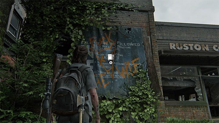 W dalszym ciągu musisz przebywać w obszarze, w którym znalazłeś opisane powyżej dwa inne sekrety w etapie Hillcrest - The Last of Us 2: Hillcrest sekrety, znajdźki - The Last of Us 2 - poradnik do gry