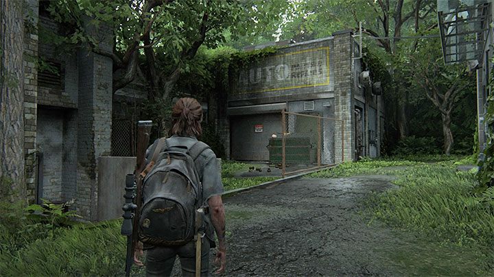 Musisz w dalszym ciągu przebywać w obszarze, w którym odwiedziłeś opisany powyżej salon tatuażu w etapie Hillcrest - The Last of Us 2: Hillcrest sekrety, znajdźki - The Last of Us 2 - poradnik do gry