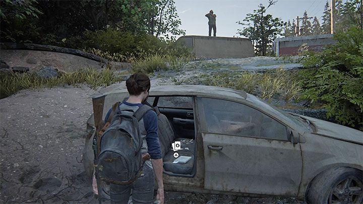 Udaj się w lewo wzdłuż zarośniętej drogi biegnącej przy hotelu - The Last of Us 2: W poszukiwaniu strun / Finding Strings sekrety, znajdźki - The Last of Us 2 - poradnik do gry