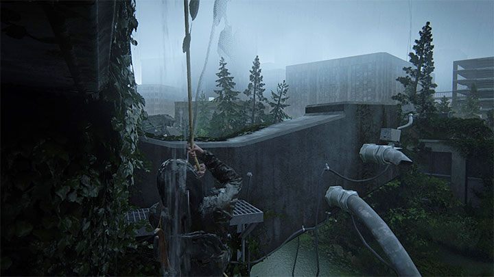 W pierwszym wagonie znajdziesz linę - podnieś ją i wyrzuć przez prawy otwór - The Last of Us 2: Zatopione miasto sekrety, znajdźki - The Last of Us 2 - poradnik do gry
