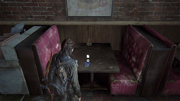 Ulotka leży na jednym ze stołów w części restauracyjnej salonu gier - The Last of Us 2: Zatopione miasto sekrety, znajdźki - The Last of Us 2 - poradnik do gry