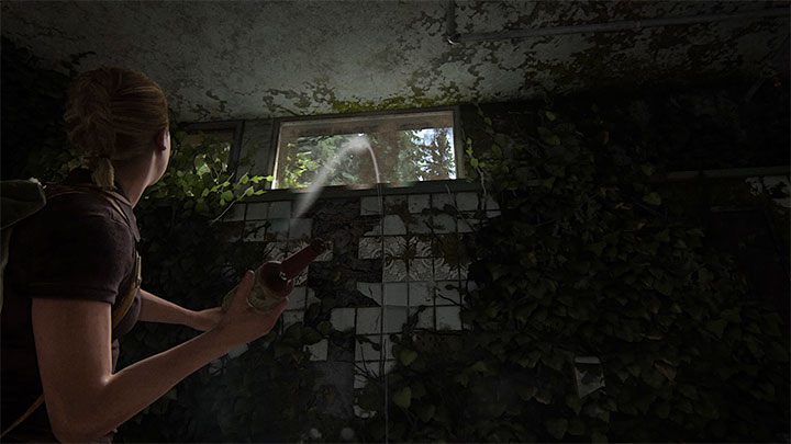 Użyj butelki do rozbicia jednej z małych okiennic przy suficie - The Last of Us 2: Lekcja tropienia / Tracking Lesson sekrety, znajdźki - The Last of Us 2 - poradnik do gry