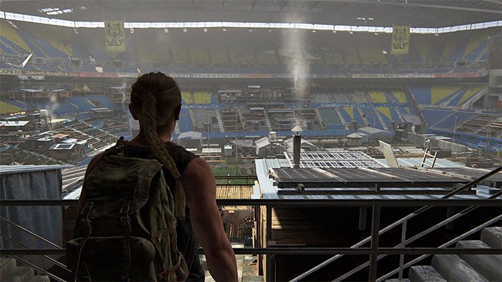 Sekret możesz odnaleźć tuż po tym jak Abby, Manny oraz Mel dotrą po raz pierwszy na trybuny stadionu - The Last of Us 2: Stadion / The Stadium sekrety, znajdźki - The Last of Us 2 - poradnik do gry