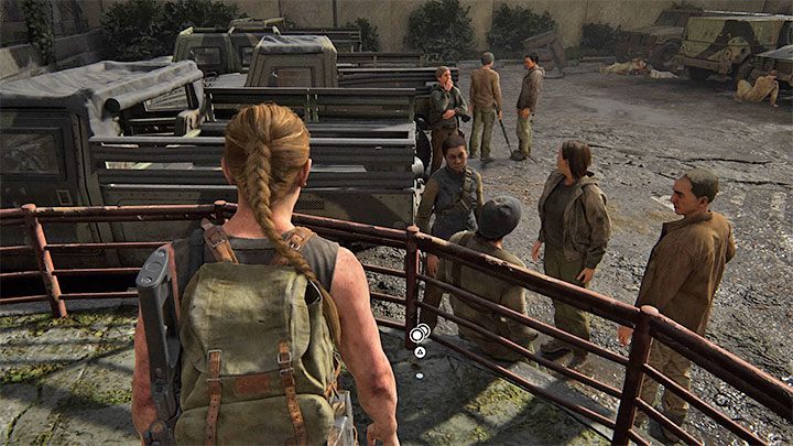 Zdobyciem monety możesz zająć się tuż po rozpoczęciu misji, czyli przebywając jeszcze na parkingu, na którym zaparkowane są liczne humvee - The Last of Us 2: Baza / The Forward Base sekrety, znajdźki - The Last of Us 2 - poradnik do gry