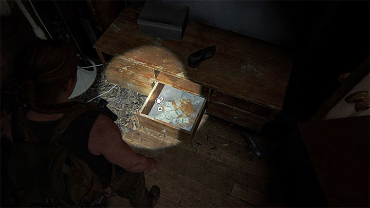 Sekret znajdziesz w szufladzie wewnątrz budynku - The Last of Us 2: Wrogie terytorium / Hostile Territory sekrety, znajdźki - The Last of Us 2 - poradnik do gry