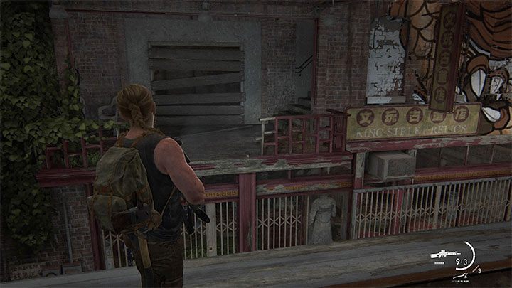Na piętrze trzeba w pierwszej kolejności rozprawić się z klikaczami - The Last of Us 2: Wrogie terytorium / Hostile Territory sekrety, znajdźki - The Last of Us 2 - poradnik do gry