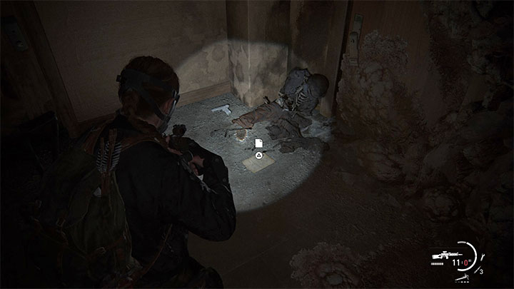 Niedługo po rozpoczęciu eksploracji nowego piętra powinieneś znaleźć zwłoki i leżący przy nich dokument - The Last of Us 2: Zejście sekrety / The Descent, znajdźki - The Last of Us 2 - poradnik do gry