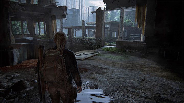 Sekret odnajduje się niedługo po wyjściu z ciemnych pomieszczeń wieżowca i znalezieniu się pod gołym niebiem - The Last of Us 2: Zejście sekrety / The Descent, znajdźki - The Last of Us 2 - poradnik do gry