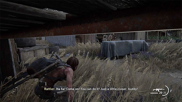 Ostatni stół warsztatowyz w grze odnajduje się w etapie Kurort już po przeciśnięciu się pod jednym z wagonów i dotarciu na teren kurortu - The Last of Us 2: Kurort / The Resort sekrety, znajdźki - The Last of Us 2 - poradnik do gry