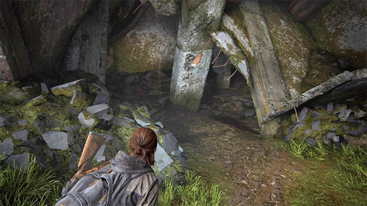 Do wnętrza ruin banku prowadzi słabo oświetlone przejście - The Last of Us 2: Seattle, dzień 1 Ellie - sejfy, kody - The Last of Us 2 - poradnik do gry