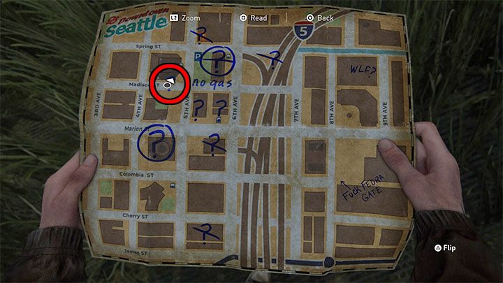 Sejf znajduje się obok bramy Gate West 2 na zachodnim krańcu mapy - miejsce to pokazaliśmy na dołączonych obrazkach - The Last of Us 2: Seattle, dzień 1 Ellie - sejfy, kody - The Last of Us 2 - poradnik do gry