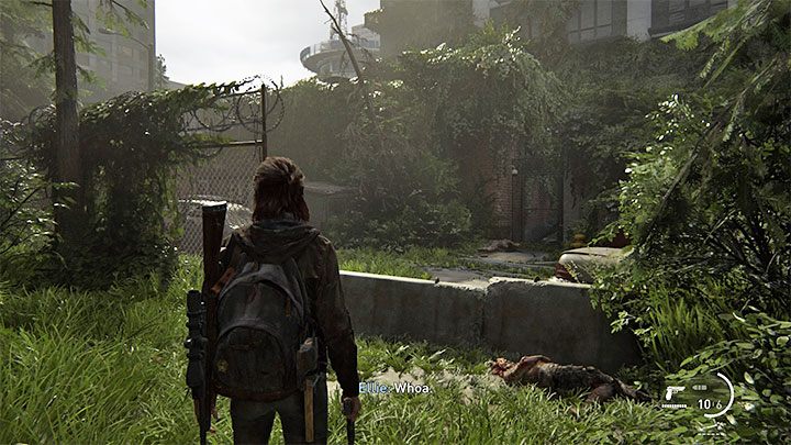 Sejf możesz odnaleźć w drodze do siedziby stacji telewizyjnej Kanał 13 (Channel 13), a konkretnie po dotarciu do lokacji z obrazka, która jest polem minowym - The Last of Us 2: Seattle, dzień 1 Ellie - sejfy, kody - The Last of Us 2 - poradnik do gry