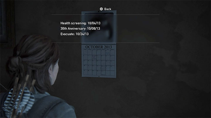 Odszukaj kalendarz żeby ustalić datę rocznicy ślubu - The Last of Us 2: Seattle, dzień 2 Ellie - sejfy, kody - The Last of Us 2 - poradnik do gry