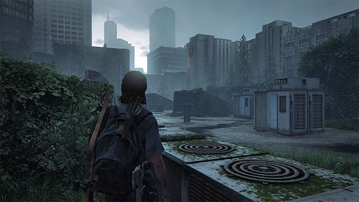 Sejf możesz odnaleźć niedługo po dotarciu na pokazany na obrazku dach - The Last of Us 2: Seattle, dzień 2 Ellie - sejfy, kody - The Last of Us 2 - poradnik do gry