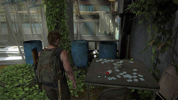 Oparcie drabiny pozwoli ci przedostać się na najwyższy poziom hali - The Last of Us 2: Pieszo / On Foot sekrety, znajdźki - The Last of Us 2 - poradnik do gry