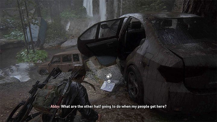 Rozglądaj się po drodze za pokazanym na obrazku wrakiem samochodu - The Last of Us 2: Wyspa / The Island sekrety, znajdźki - The Last of Us 2 - poradnik do gry