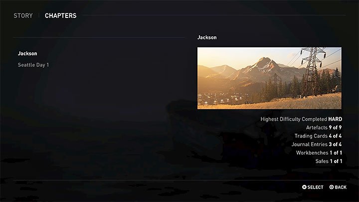 Tak, TLoU 2 zawiera opcję wyboru rozdziału - chapter select - The Last of Us 2 - poradnik do gry