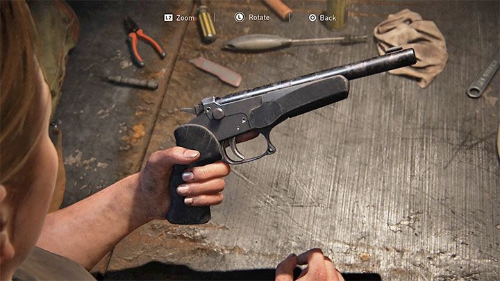 Pierwszy pistolet łowiecki możesz znaleźć w sejfie w etapie Pieszo i po więcej informacji na ten temat przejdź do rozdziału Sejfy - The Last of Us 2: Lista broni i gadżetów - The Last of Us 2 - poradnik do gry