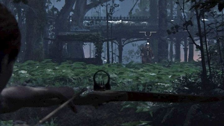 Mając ulepszenie będzie pojawiała się kropka podczas celowania z łuku - The Last of Us 2: Jak zdobyć łuk dla Ellie? - The Last of Us 2 - poradnik do gry